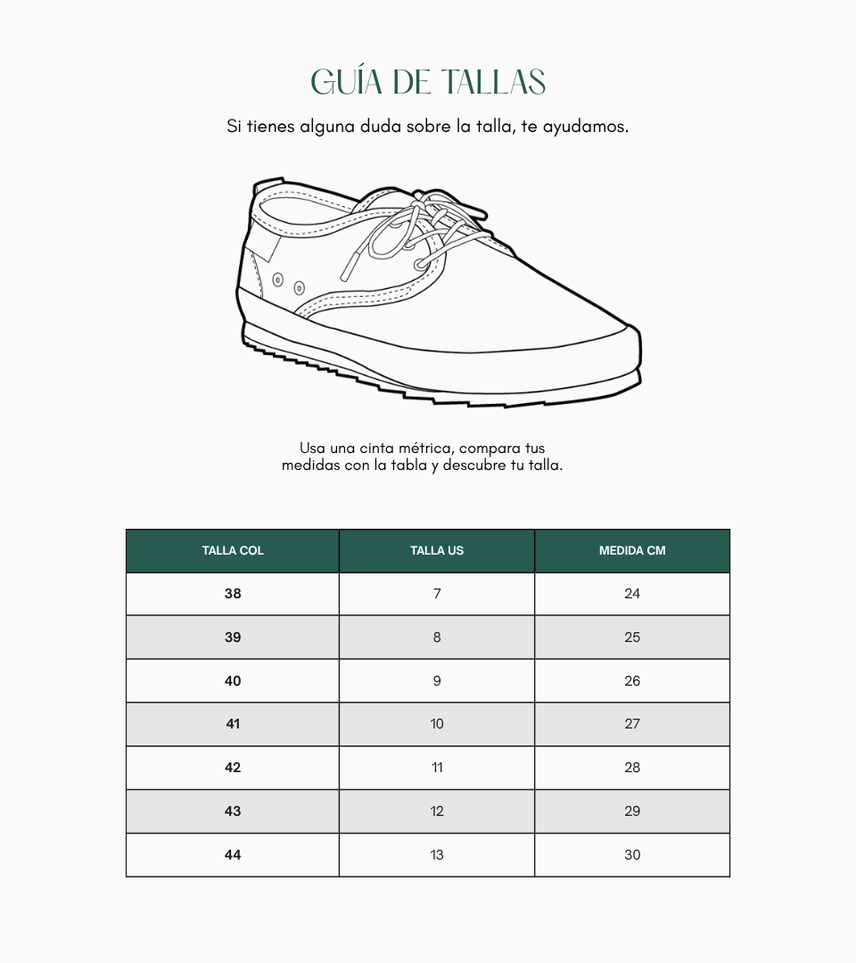 Guía de tallas