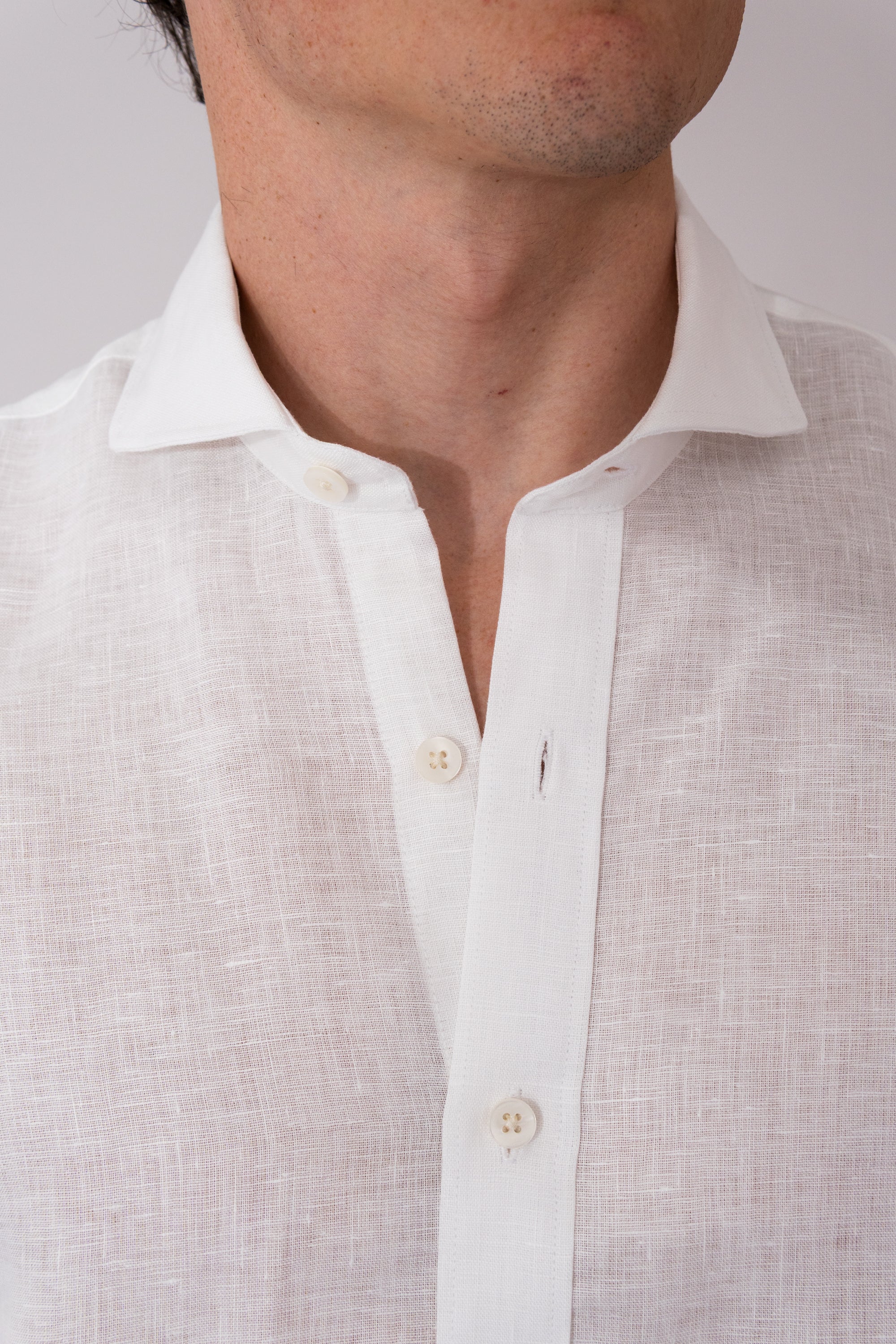 Camisas 100% Lino Cuello Francés Manga Corta- European Flax