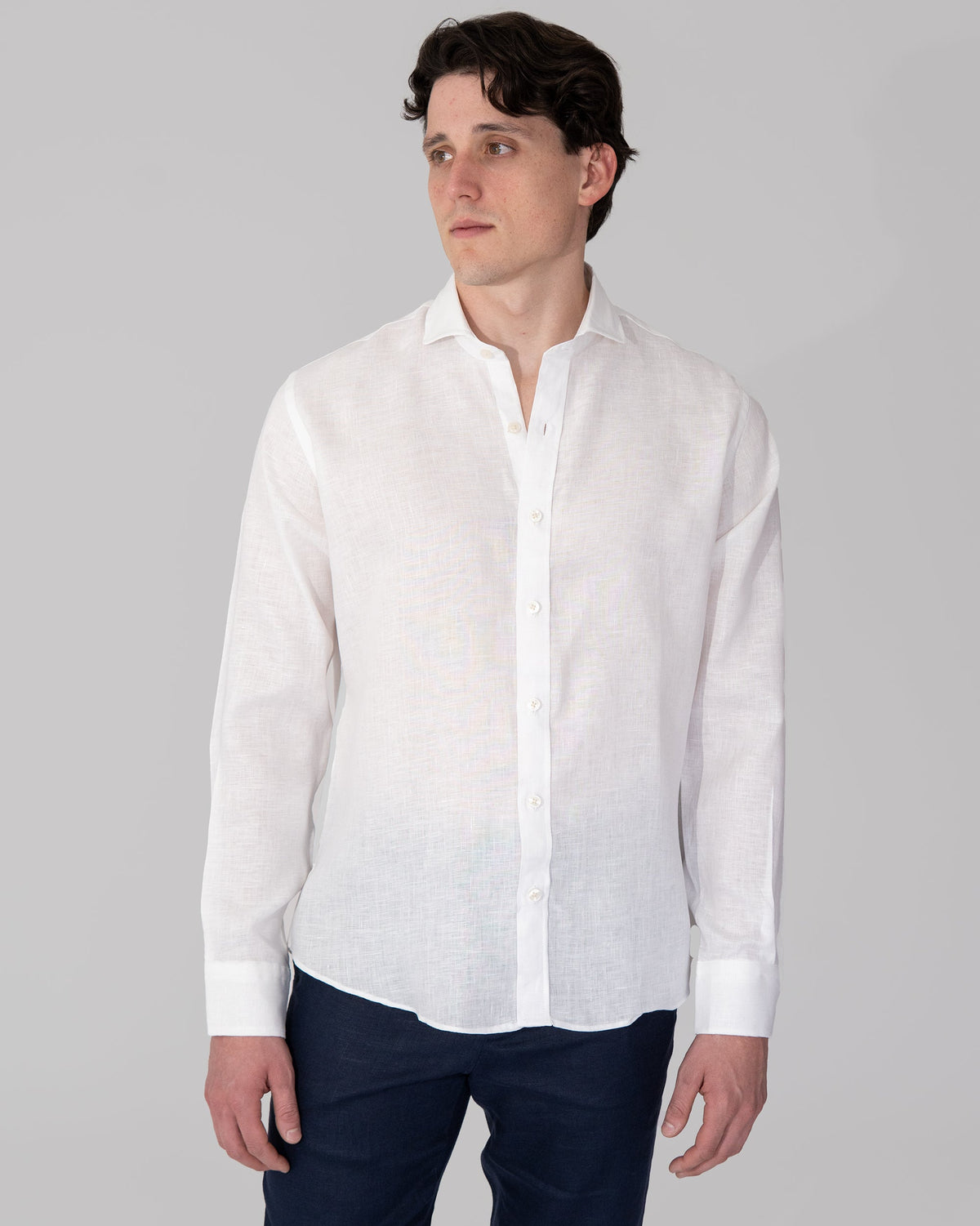 Camisas 100% Lino Cuello Francés