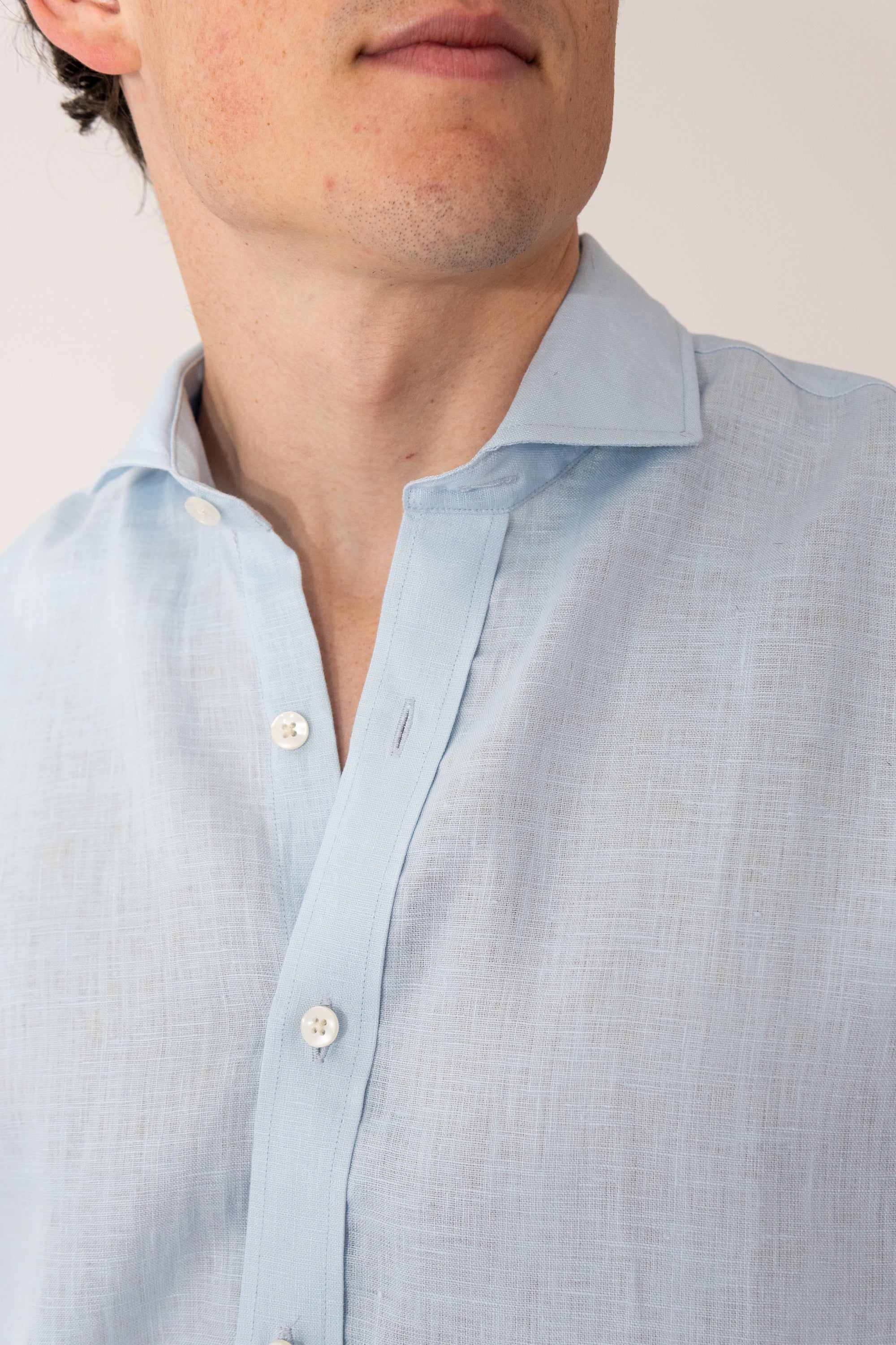 Camisas 100% Lino Cuello Francés