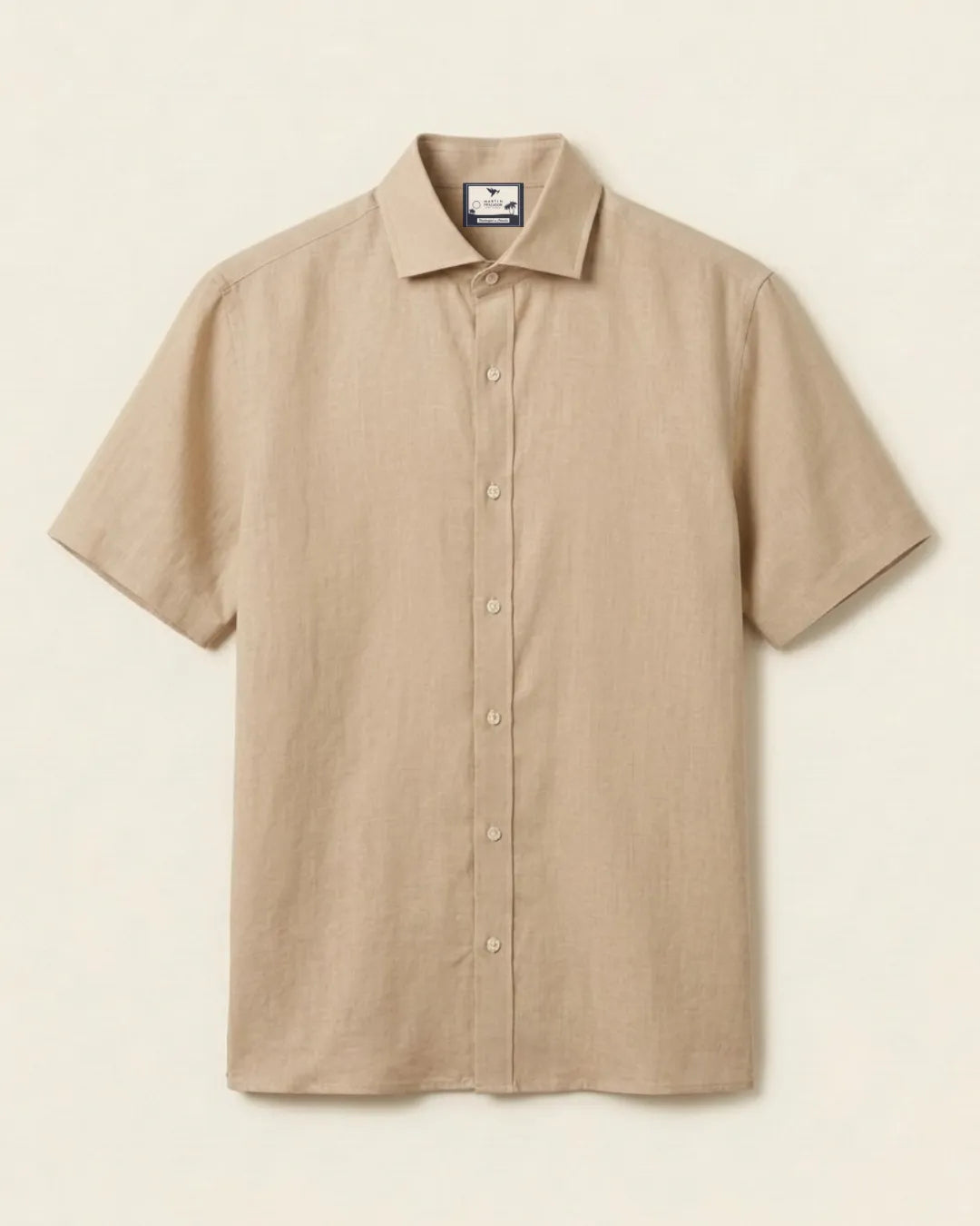 Camisas 100% Lino Cuello Francés Manga Corta- European Flax