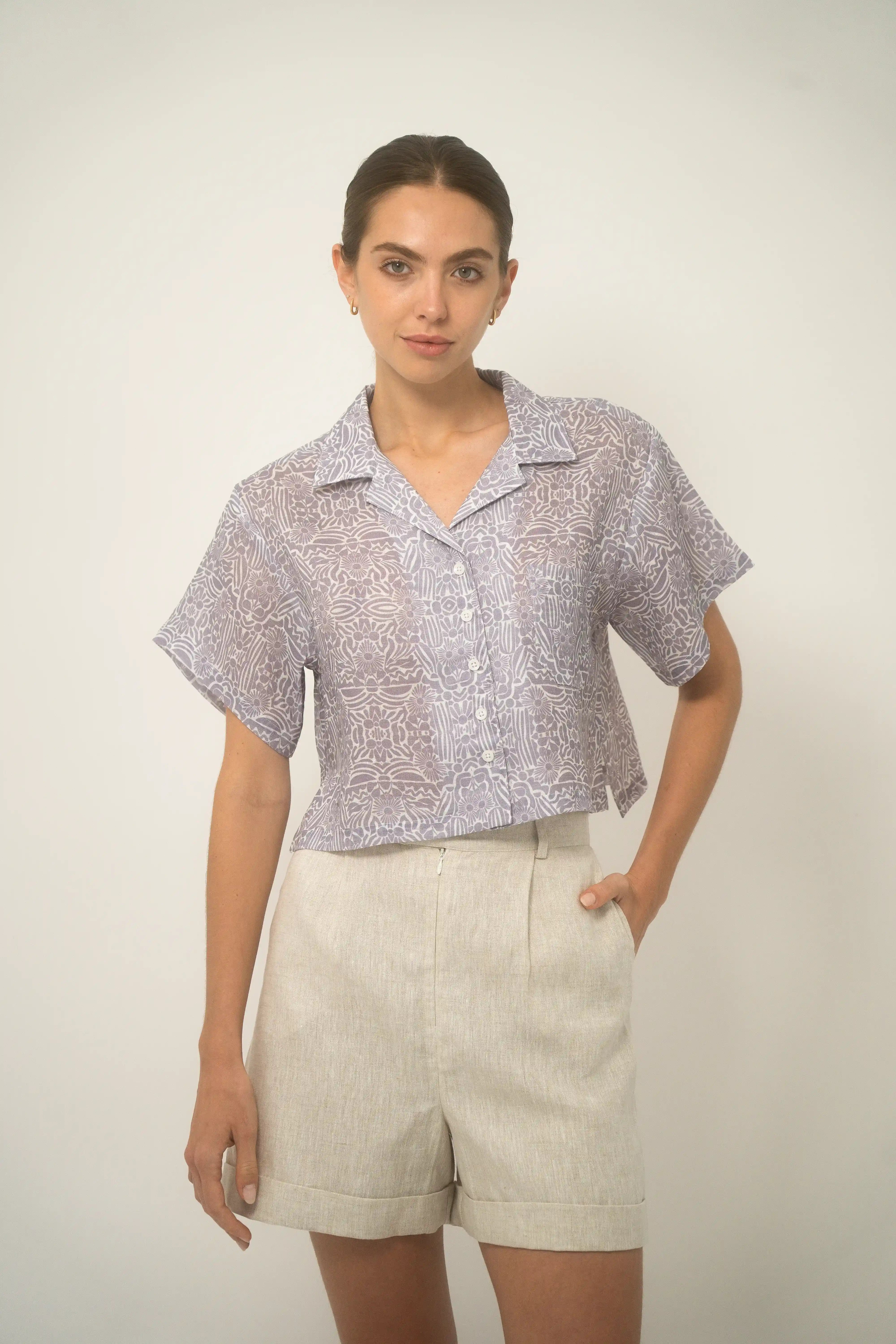 Cuban Shirt Women Lino