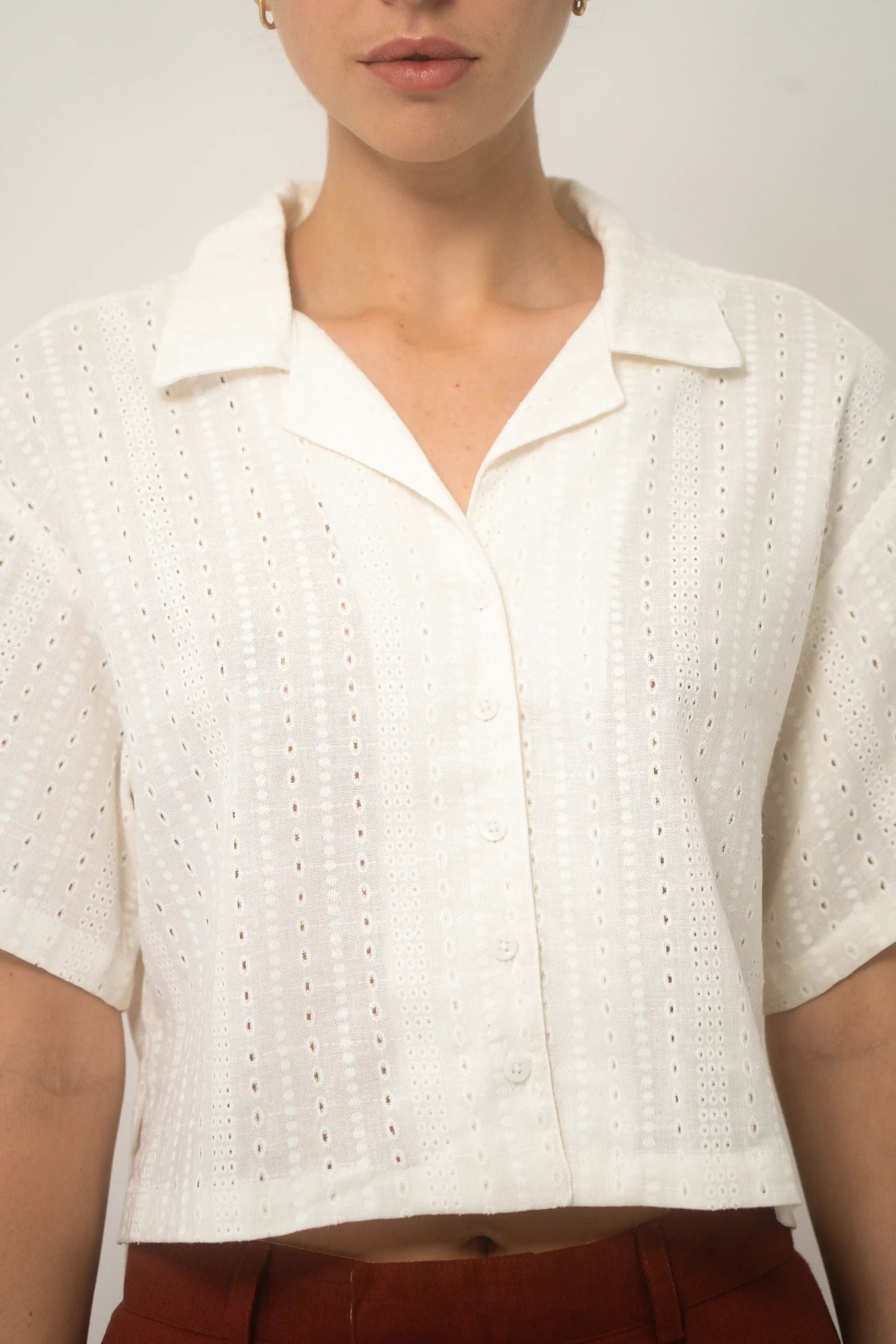 Cuban Shirt Women Algodón