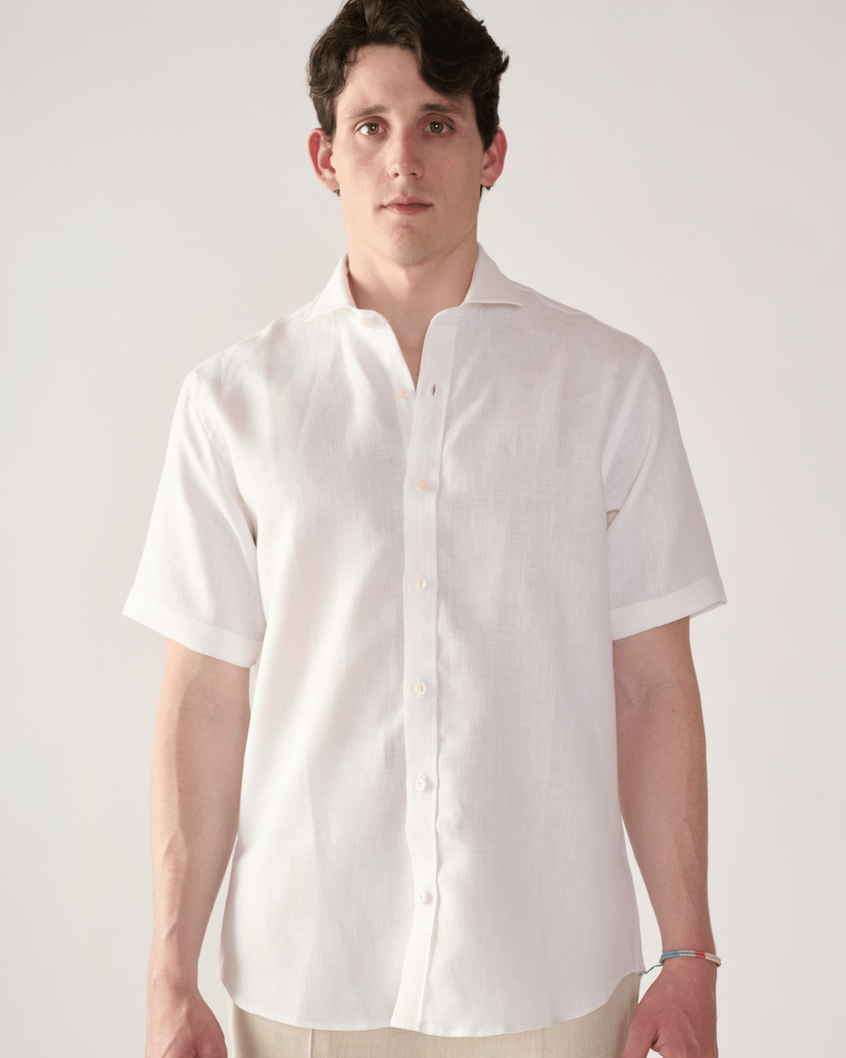 Camisas 100% Lino Cuello Francés Manga Corta- European Flax