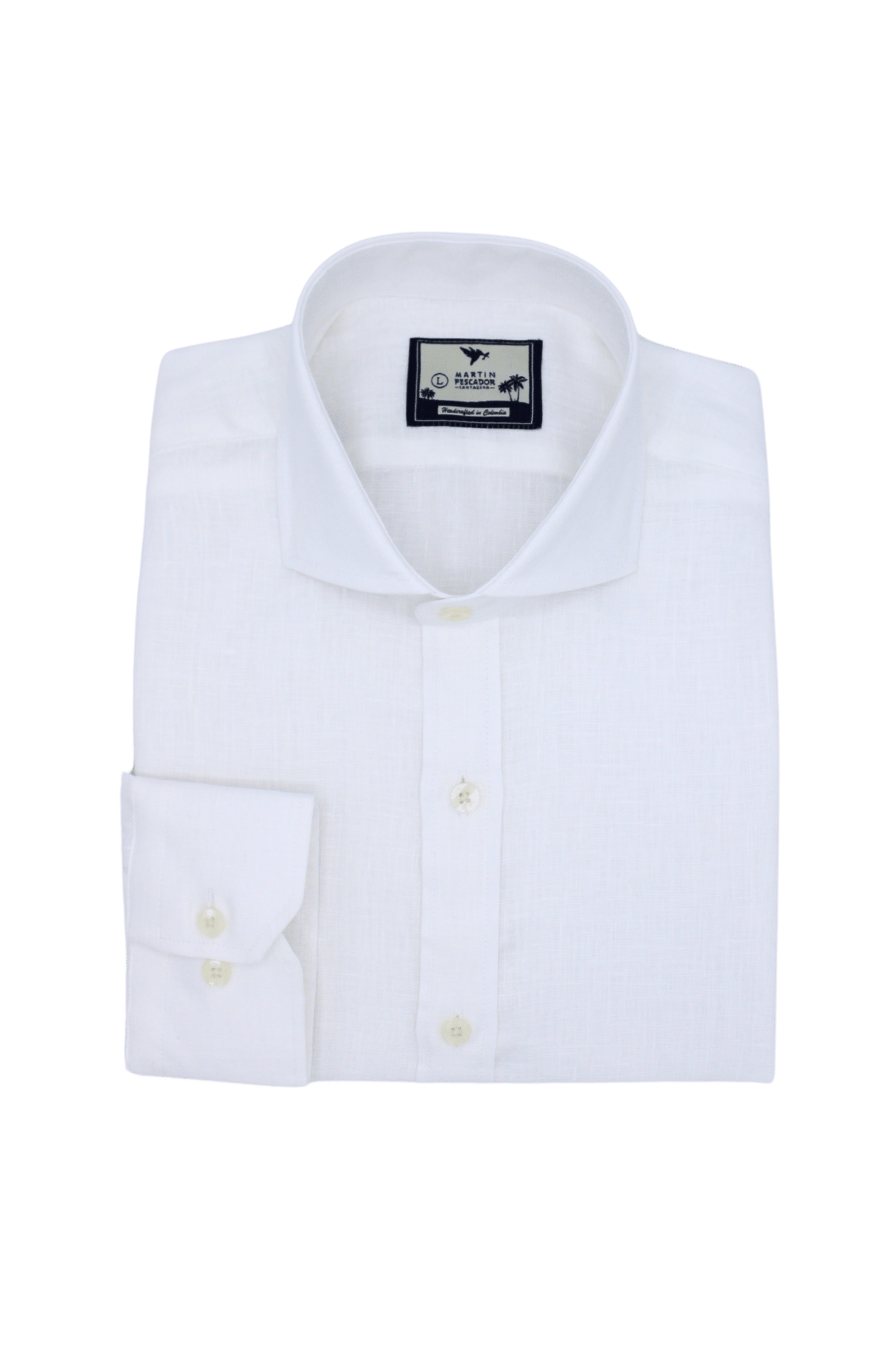 Camisas 100% Lino Cuello Francés