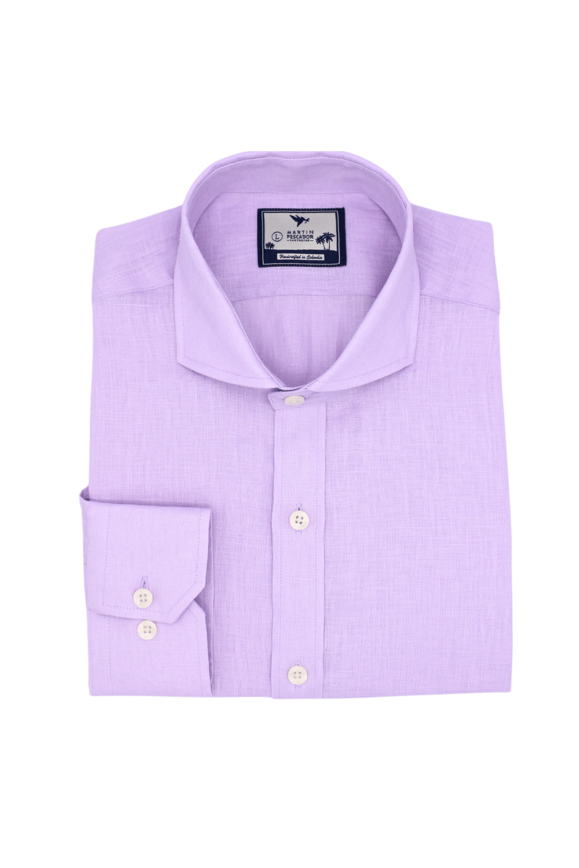 Camisas 100% Lino Cuello Francés