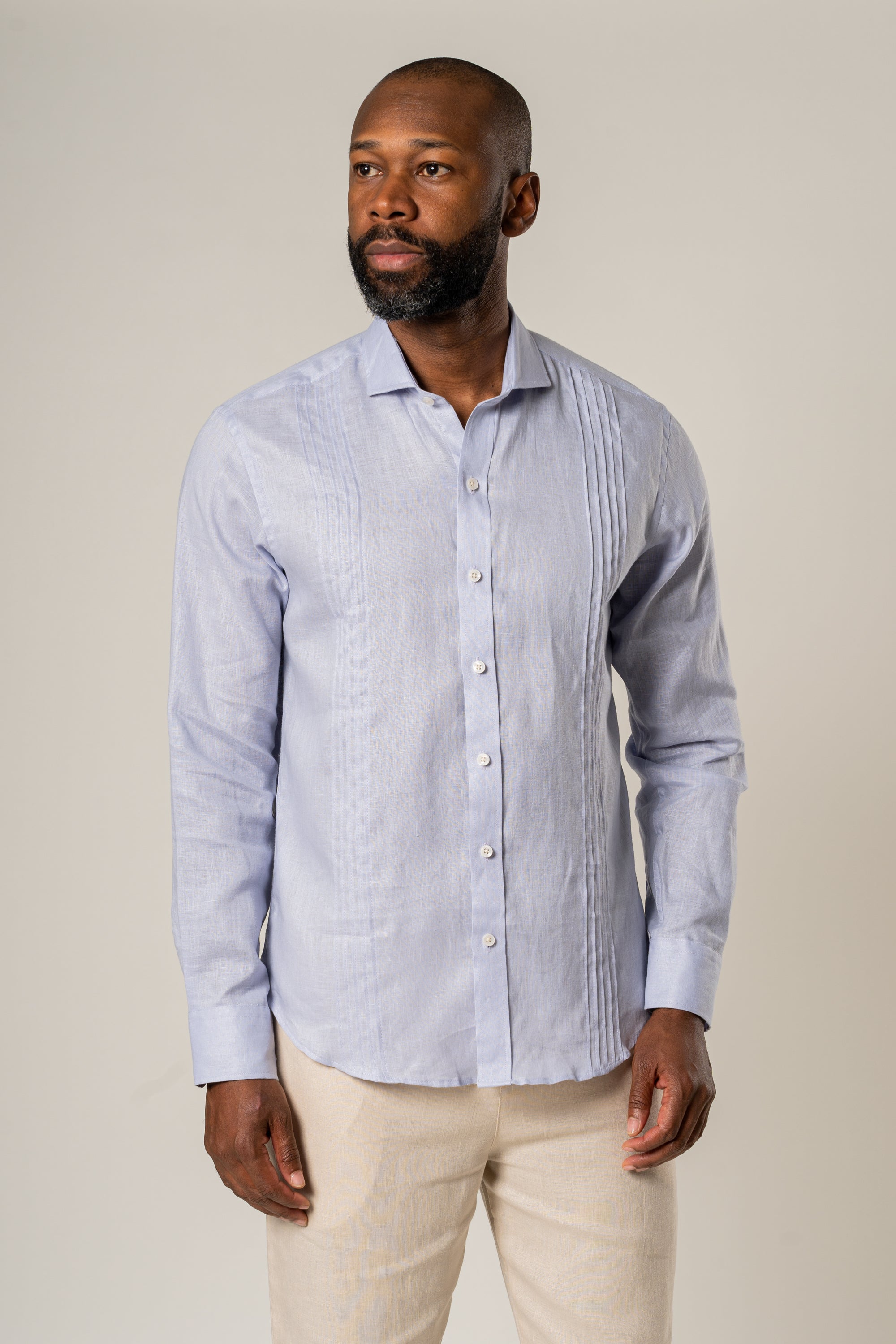 Guayabera 100% Lino Cuello Francés