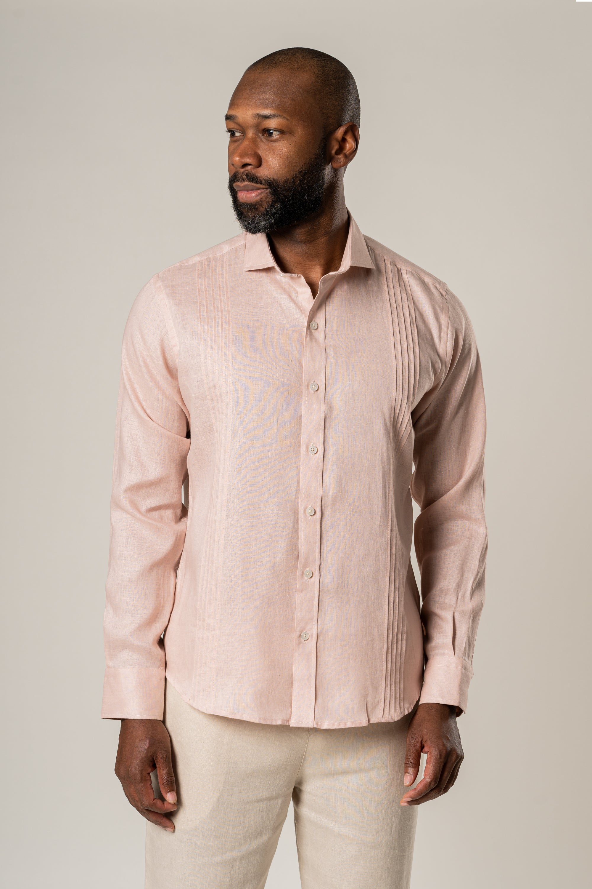 Guayabera 100% Lino Cuello Francés