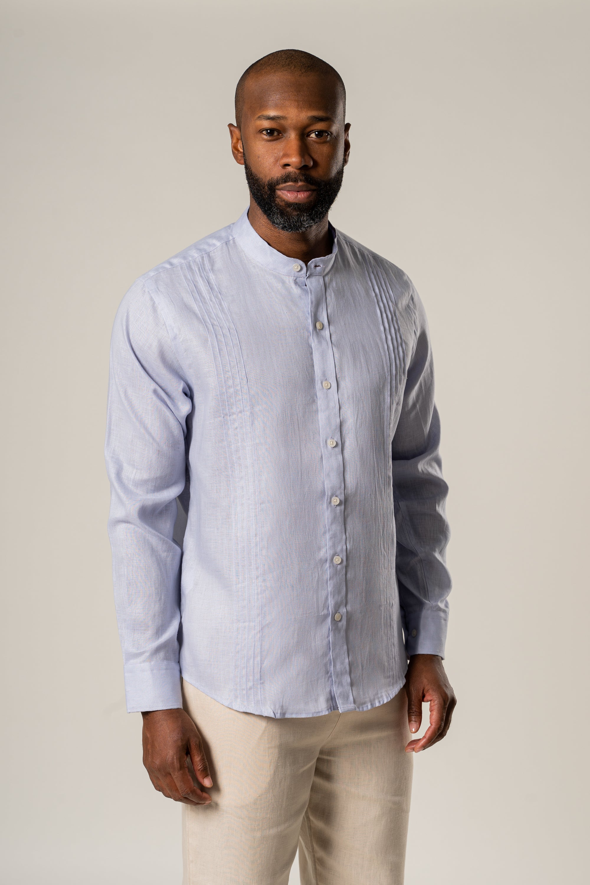 Guayabera 100% Lino Cuello Nerú