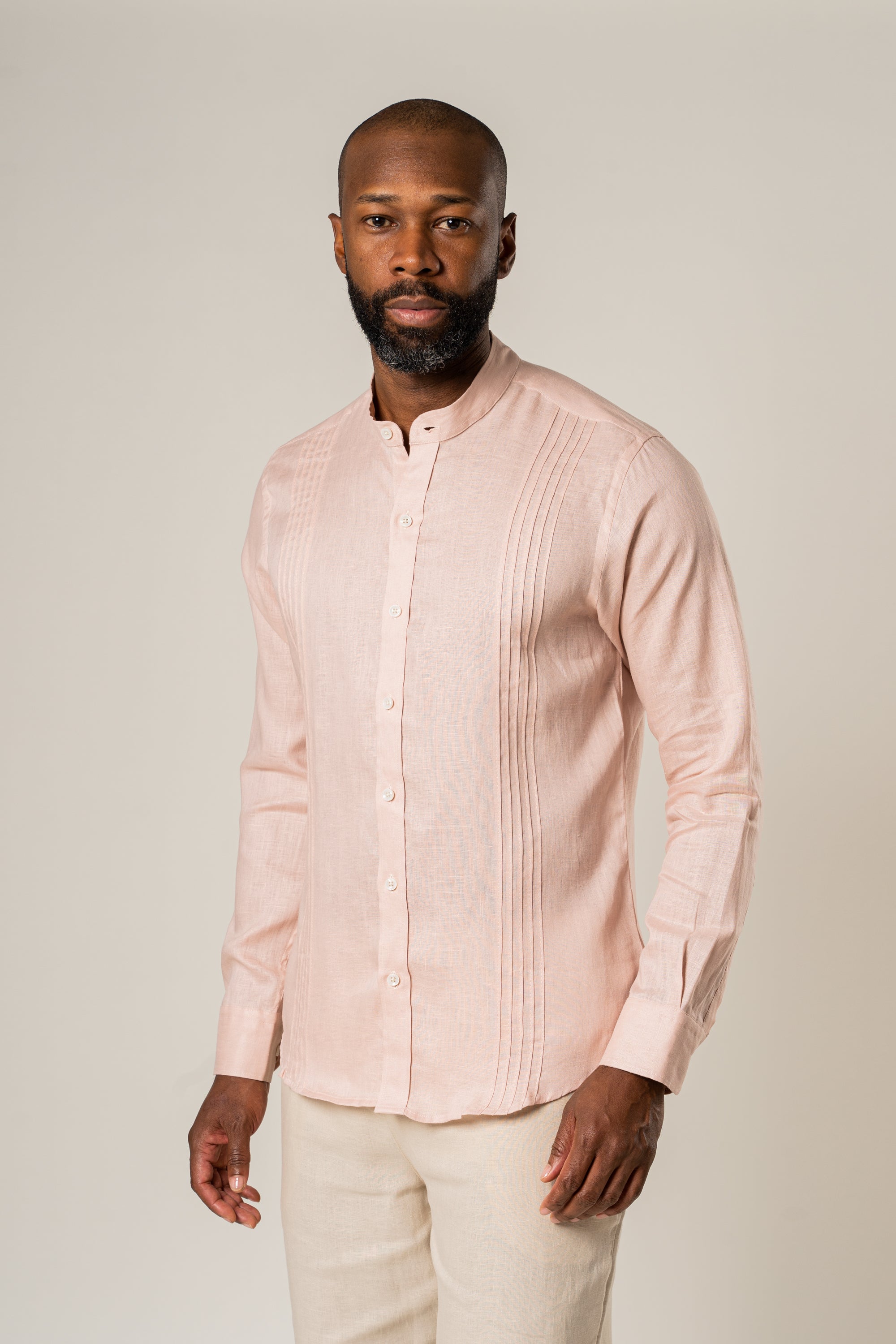 Guayabera 100% Lino Cuello Nerú