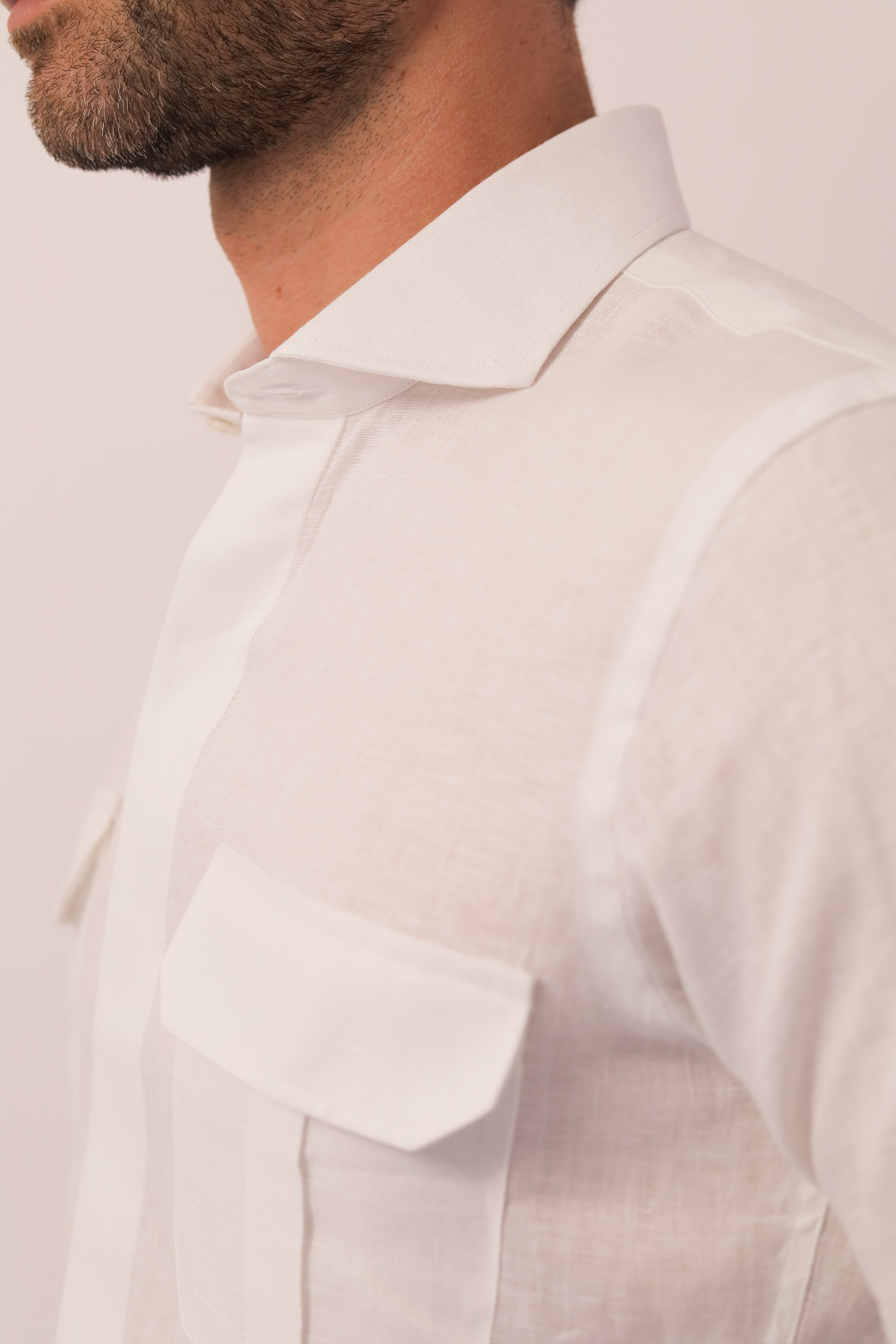 Guayabera Con Bolsillos - Covered Placket