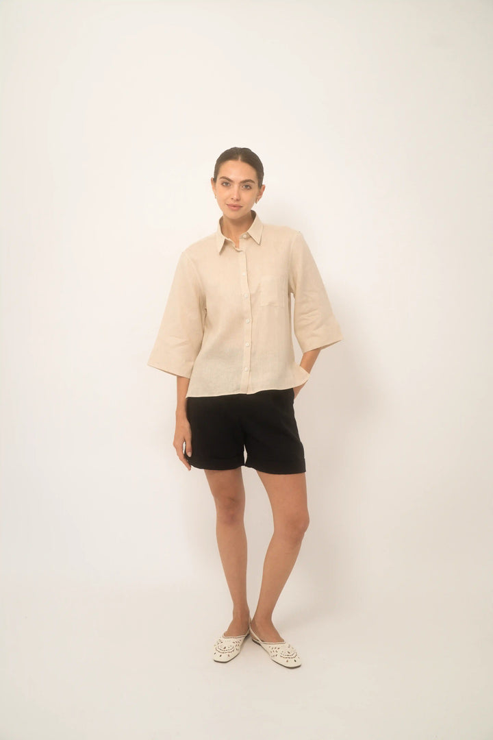 Boyfriend Shirt Mujer - European Flax