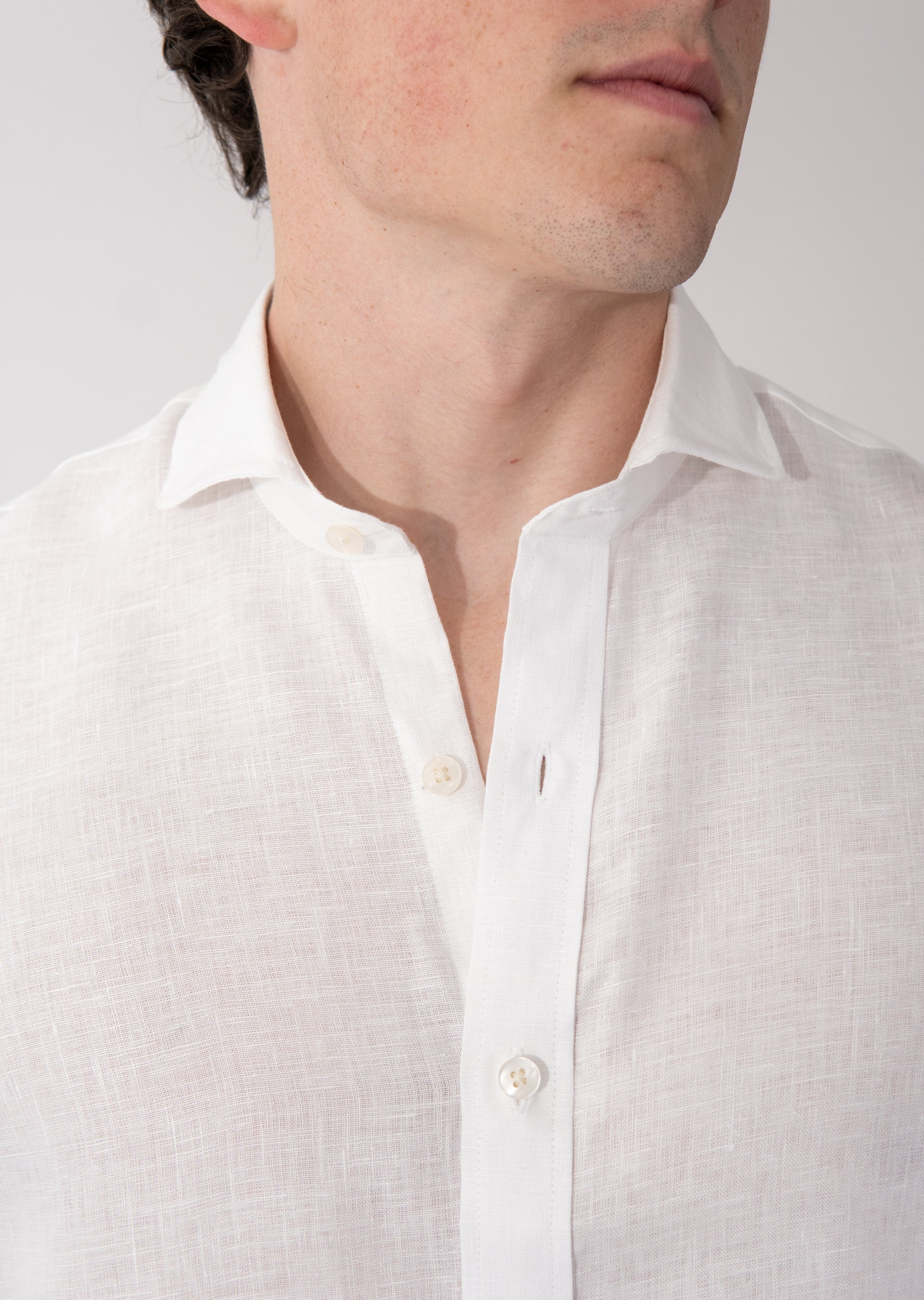 Camisas 100% Lino Cuello Francés