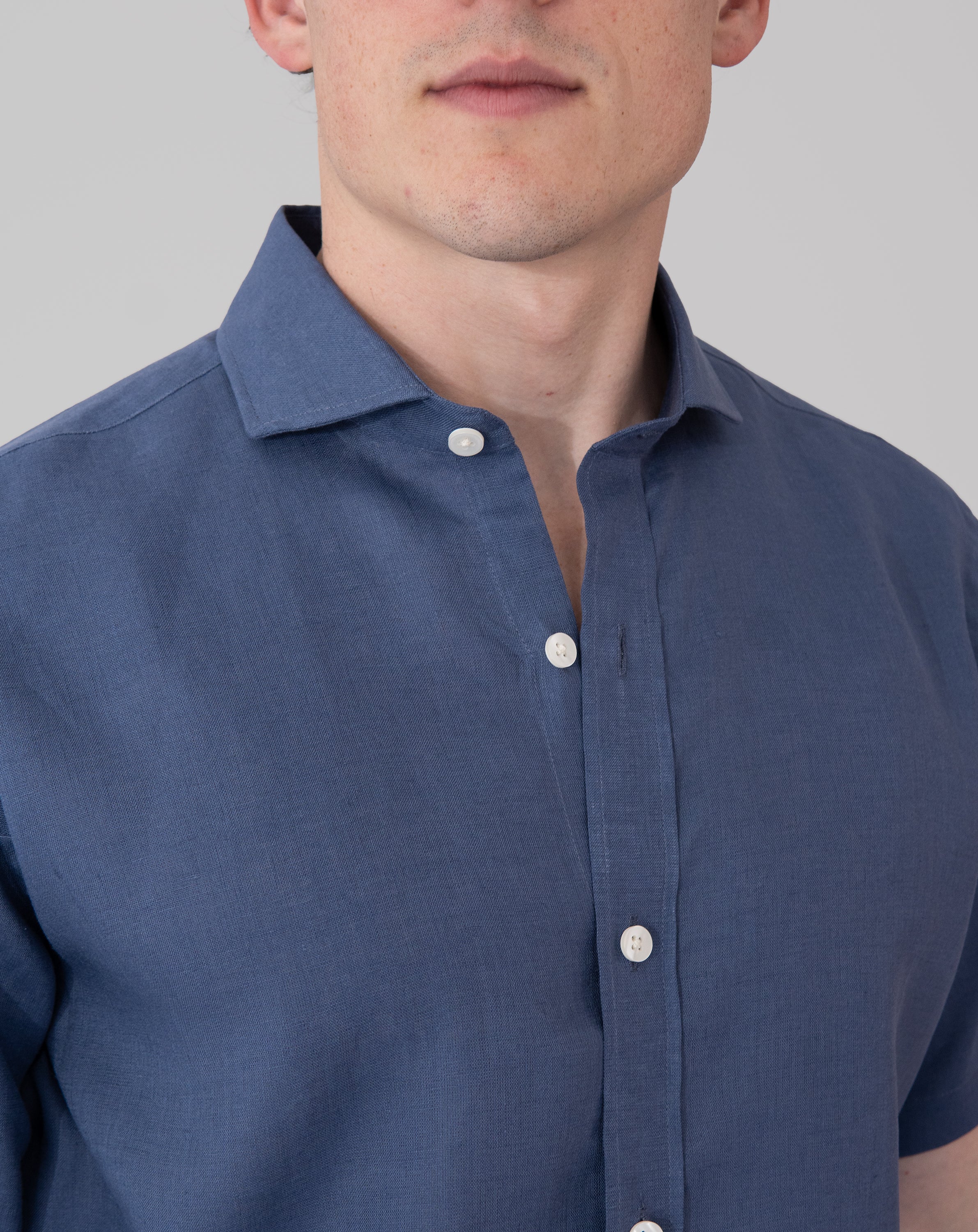 Camisas 100% Lino Cuello Francés Manga Corta- European Flax