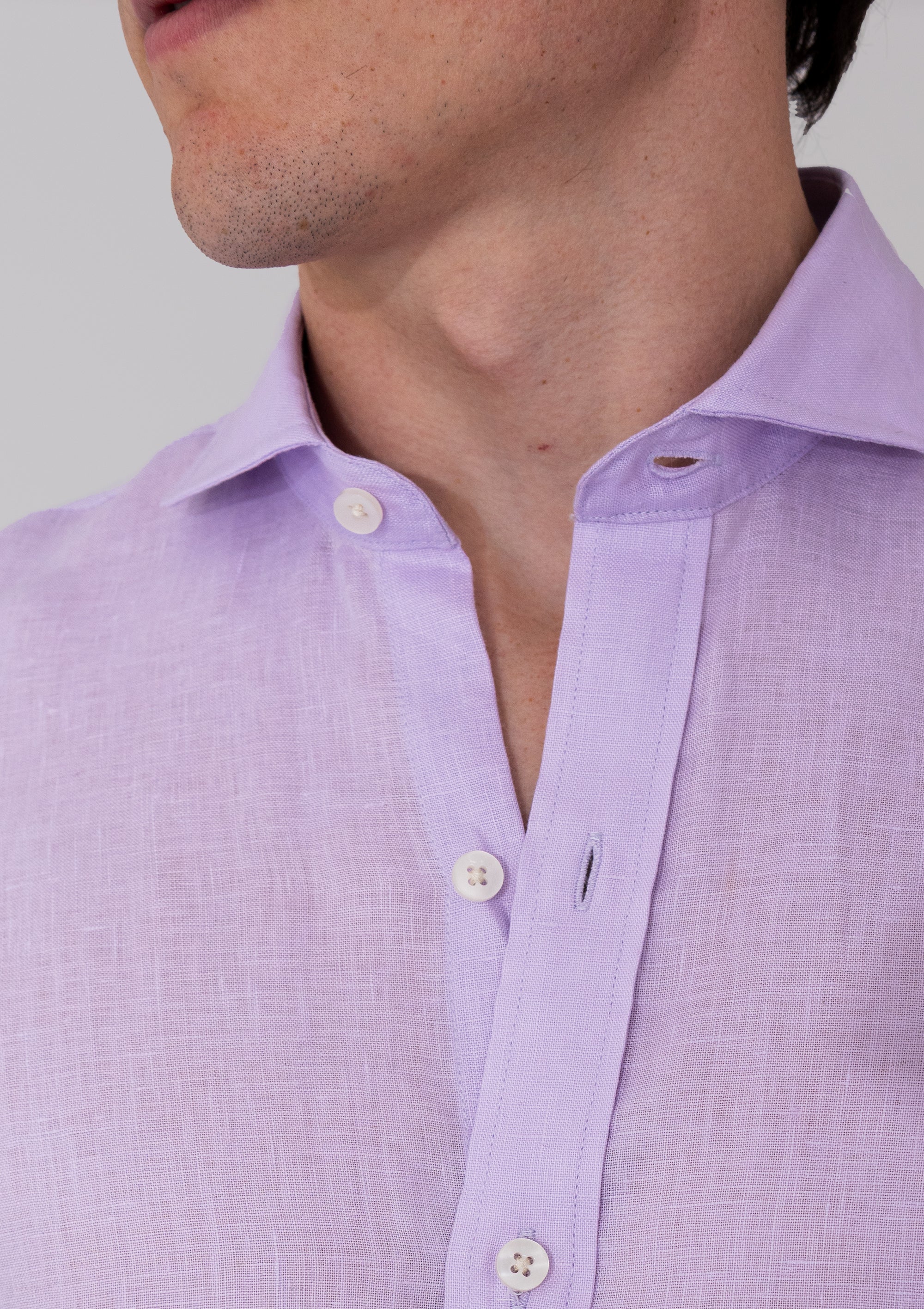 Camisas 100% Lino Cuello Francés