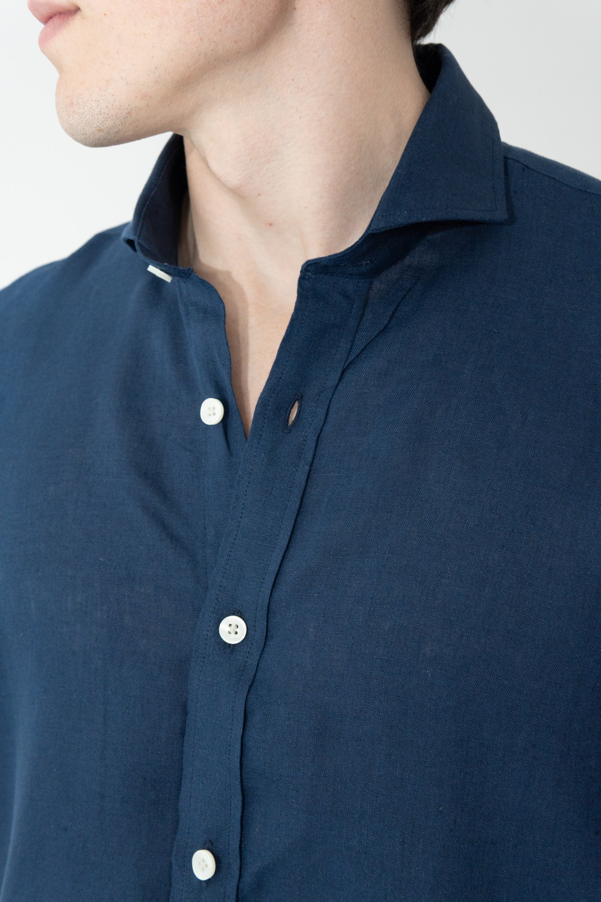 Camisas 100% Lino Cuello Francés Manga Corta- European Flax