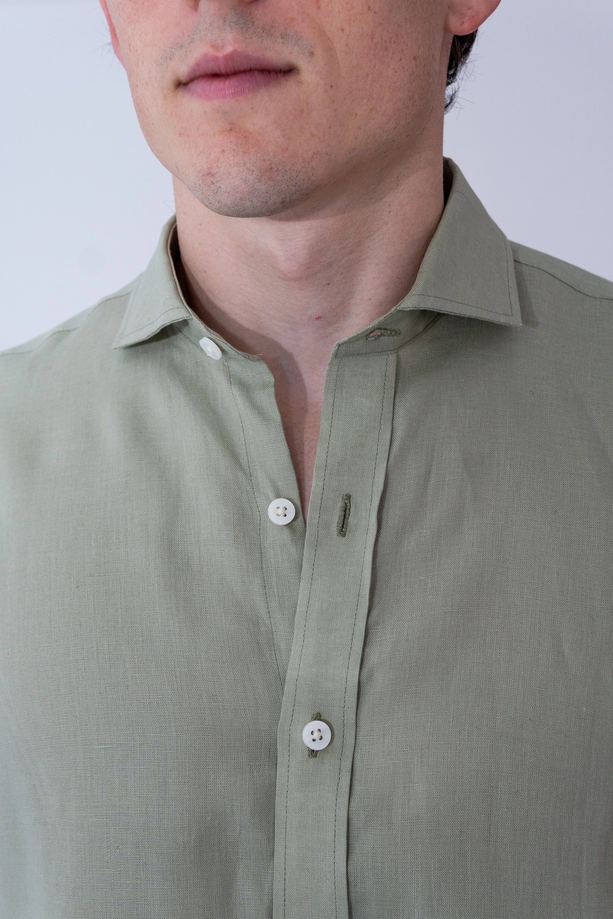 Camisas 100% Lino Cuello Francés Manga Corta- European Flax