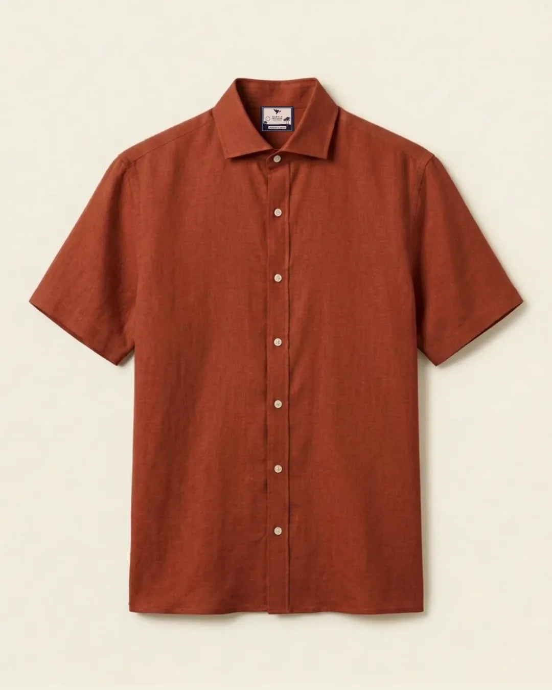 Camisas 100% Lino Cuello Francés Manga Corta- European Flax