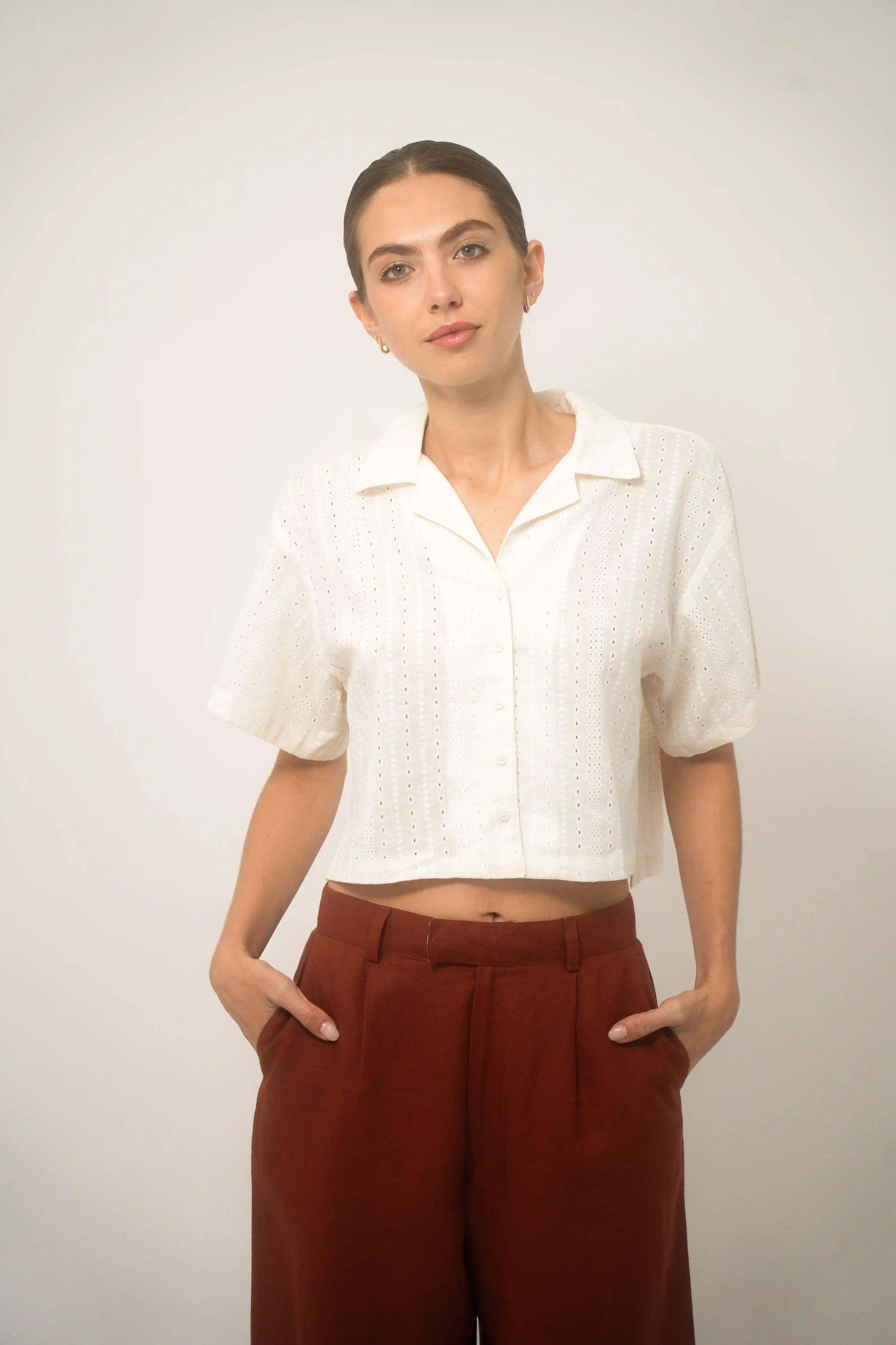 Cuban Shirt Women Algodón