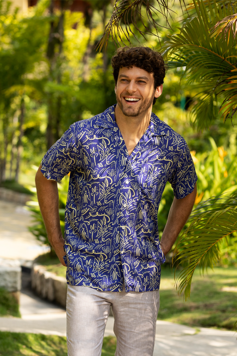 Camisas Cubanas Estampada Caribbean Wild Life