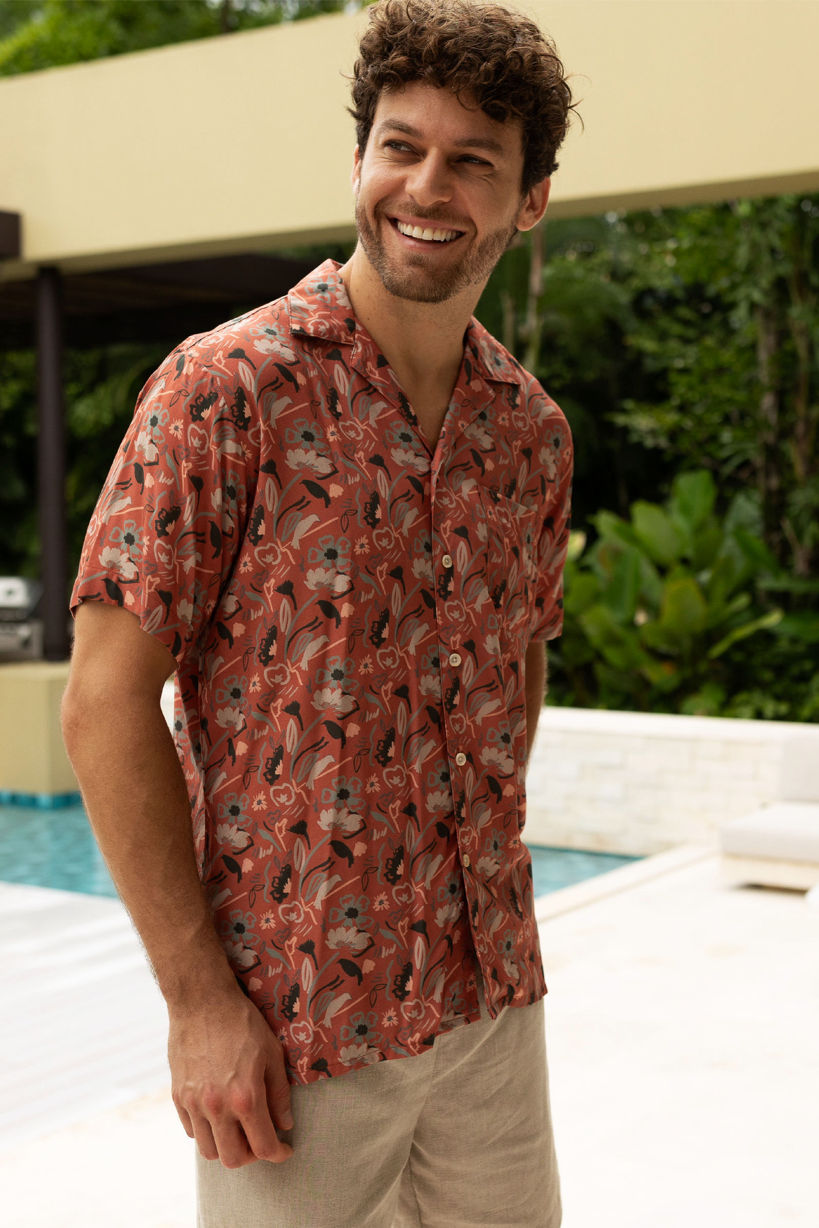 Camisas Cubanas Estampada Caribbean Wild Life