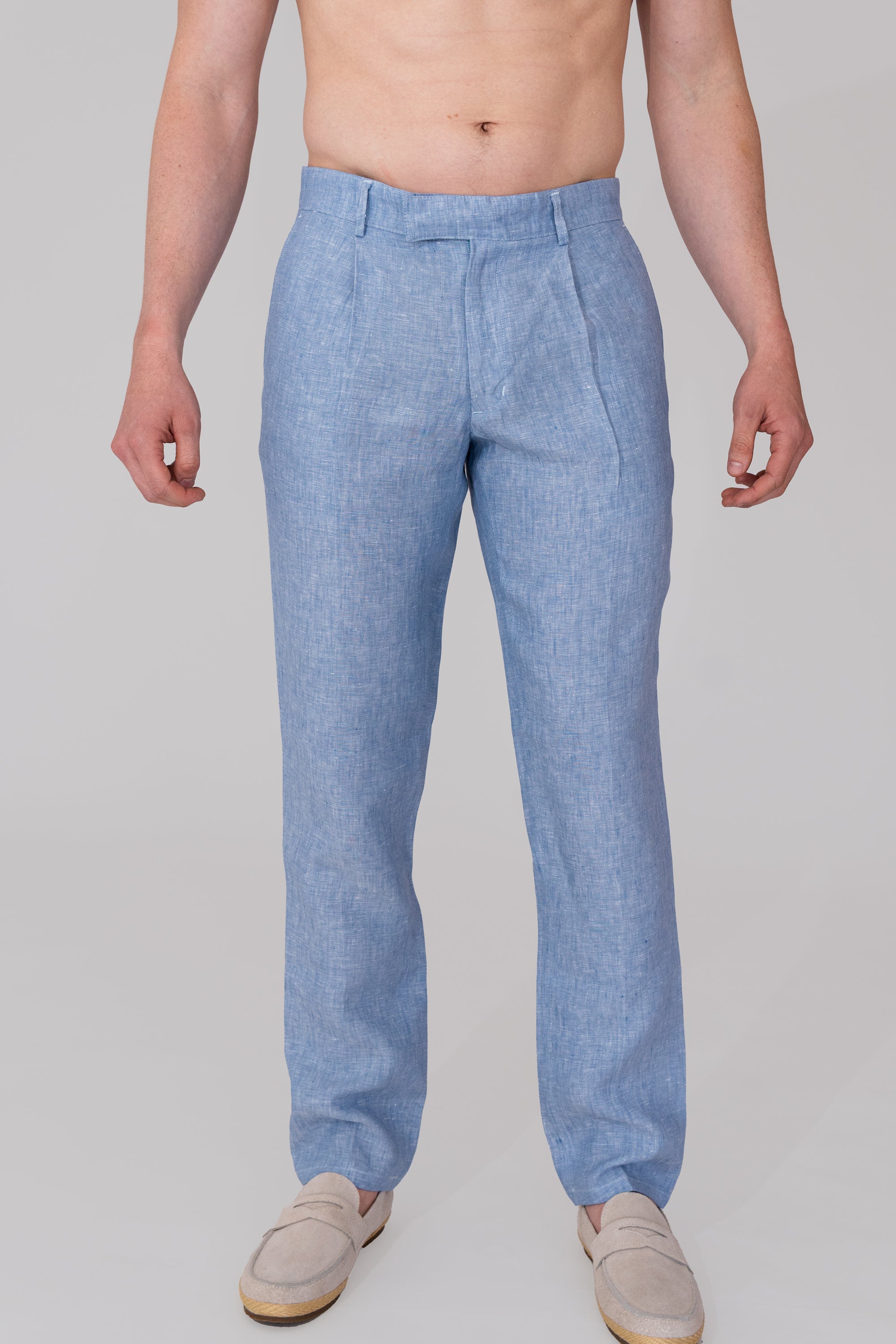 Pantalón Con Prenses 100% Lino - European Flax