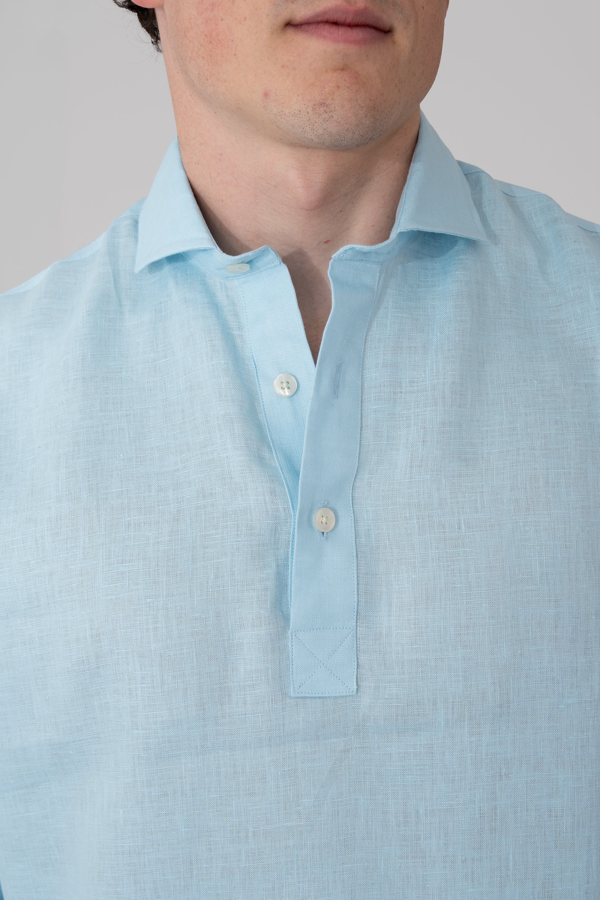 Polera 100% Lino Cuello Francés