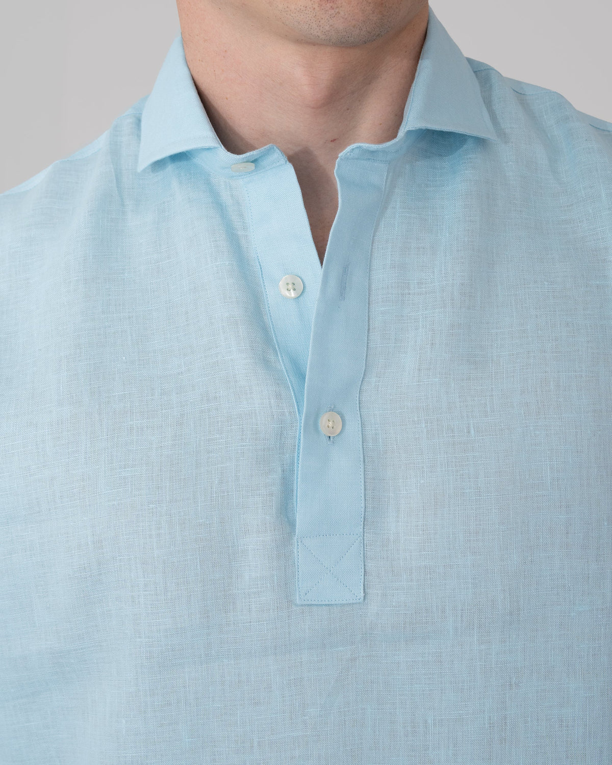 Polera 100% Lino Cuello Francés