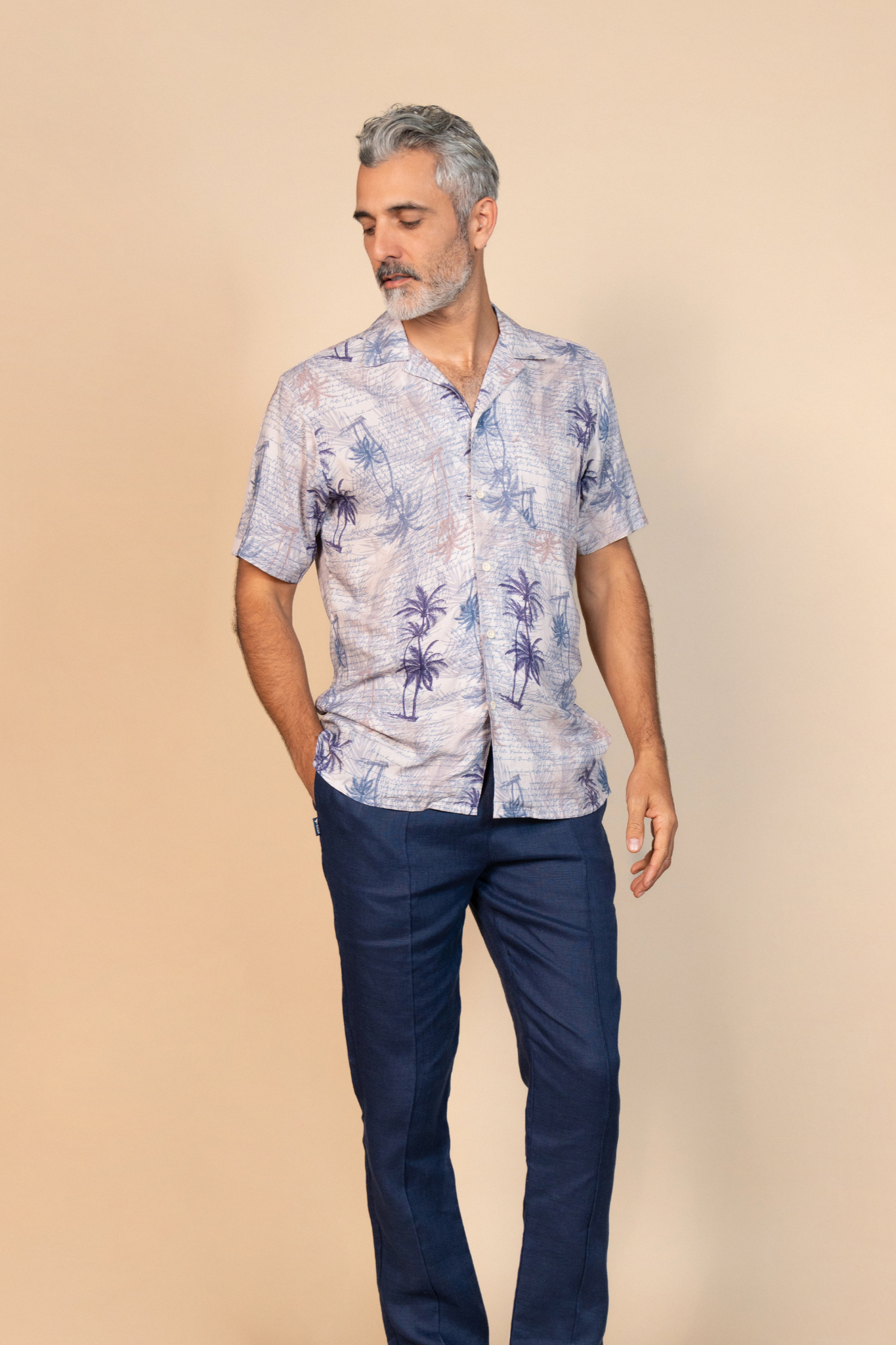 Camisas Cubanas Estampada Story Palms